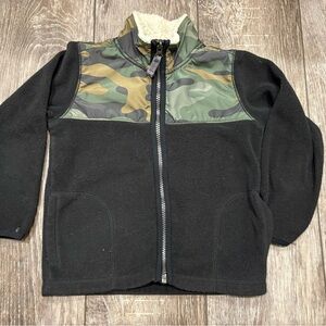Carter’s Black and Camo Zip Up Fleece Jacket- Size 4T
